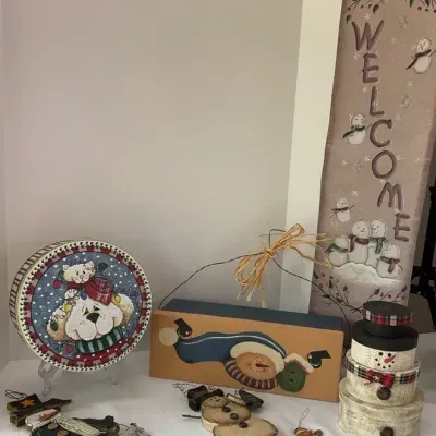Rustic Wood Snowman Decor