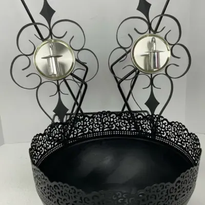Mid-Century Rack, Sconces & Bowl