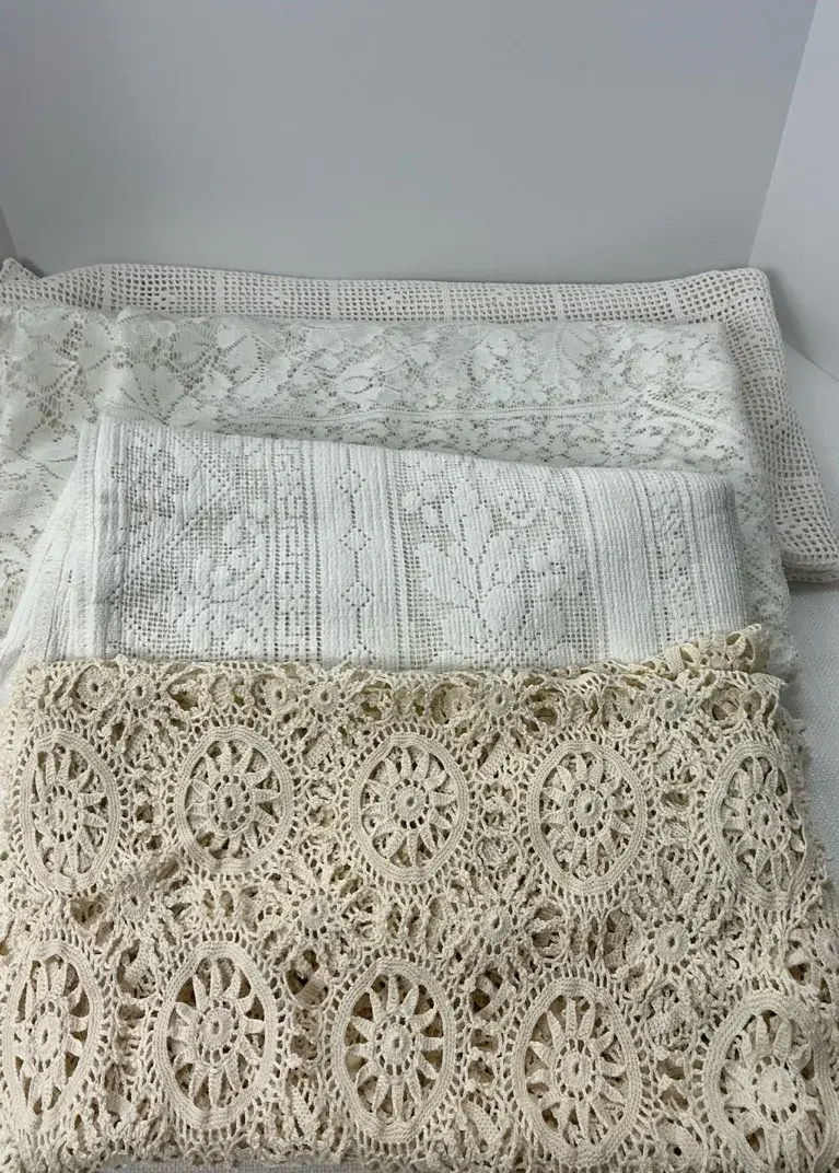 Crochet Lace Linens and Basket