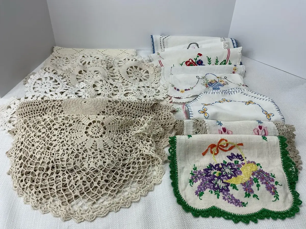 Embroidered Linens Crochet Doilies