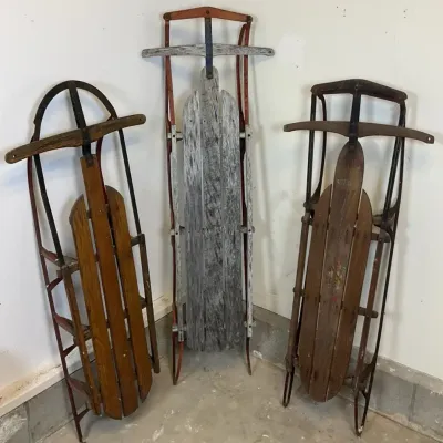 Vintage Wooden Snow Sleds