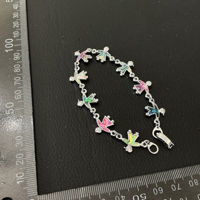 Abalone Shell Inlay Boy and Girl Link Bracelet