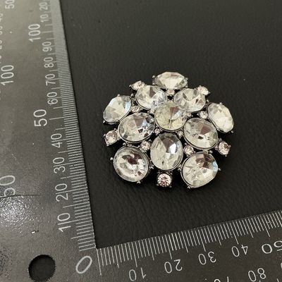 Vintage Silver-Tone Clear Rhinestone Cluster Brooch