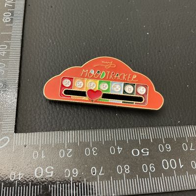 My Mood Tracker Sliding Heart Enamel Pin