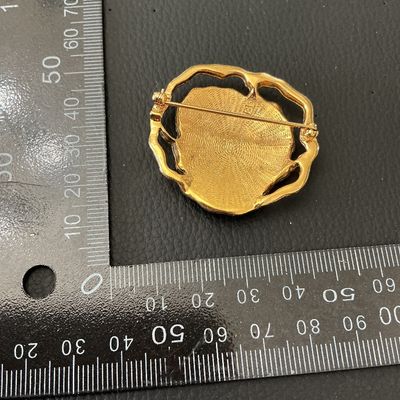 Vintage Gold-Tone Enamel Pansy Flower Brooch Pin
