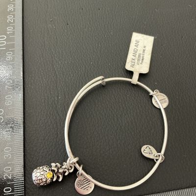 Alex and Ani Pineapple III Rafaelian Silver Bangle Bracelet