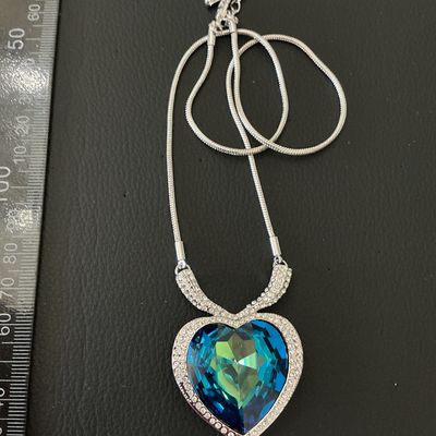 Heart of the Ocean Style Blue Crystal Pendant Necklace