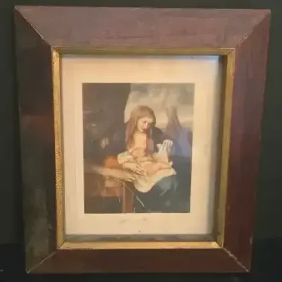 Vintage Religious Framed Print Reproduction of Anthony van Dyck's Classic Painting And Other Artists