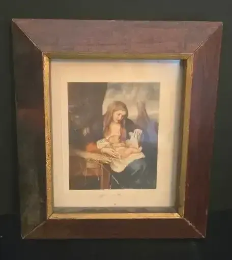 Vintage Religious Framed Print Reproduction of Anthony van Dyck's Classic Painting And Other Artists