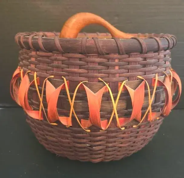 One Of A Kind Basket By Peggy Seitz Henderson On Asian Style Wooden Plant Stand