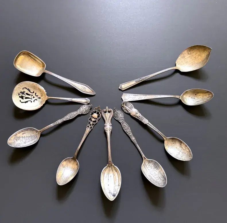 Antique Sterling Spoons And Souvenir Sterling Spoons (9)