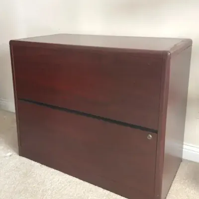 Two-Drawer Mahogany Lateral File Cabinet 