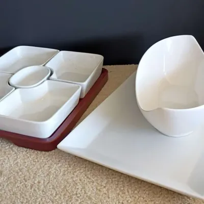 Target Home Serving Plate, B. Smith 5 Piece Server On Tray+ Decorative Serving Bowl
