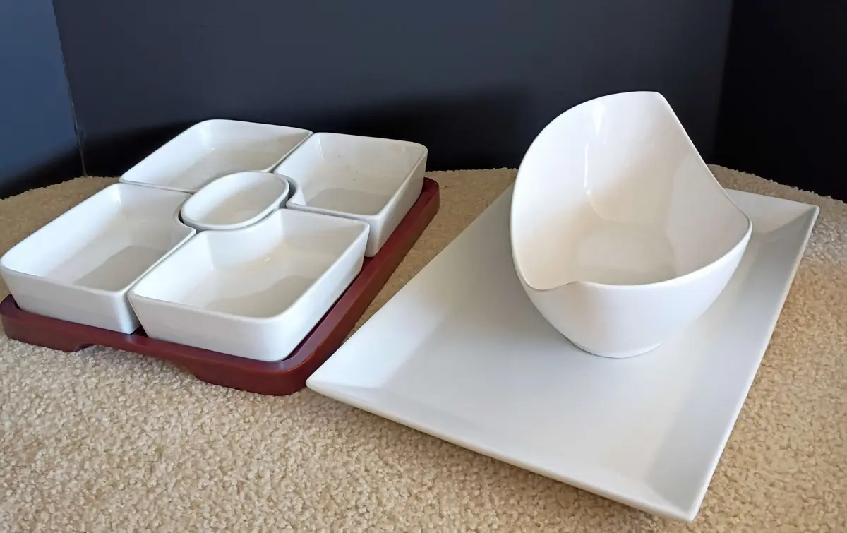 Target Home Serving Plate, B. Smith 5 Piece Server On Tray+ Decorative Serving Bowl