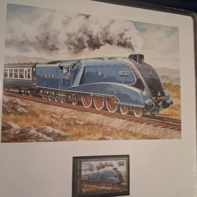 WORLD'S LEGENDARY STEAM LOCOMOTIVES COMMEMORATIVE STAMPS AND MATCHING ART PRINT