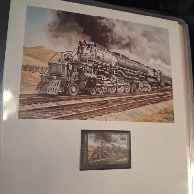 WORLD'S LEGENDARY STEAM LOCOMOTIVES COMMEMORATIVE STAMPS AND MATCHING ART PRINT