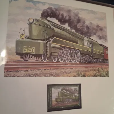 WORLD'S LEGENDARY STEAM LOCOMOTIVES COMMEMORATIVE STAMPS AND MATCHING ART PRINT