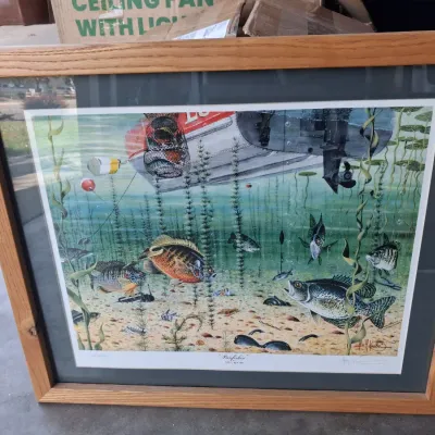 "PANFISHIN'" BY LES C. KOUBA SIGNED AND NUMBERED PRINT