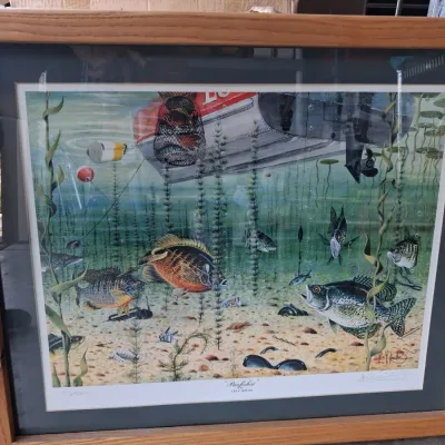 "PANFISHIN'" BY LES C. KOUBA SIGNED AND NUMBERED PRINT