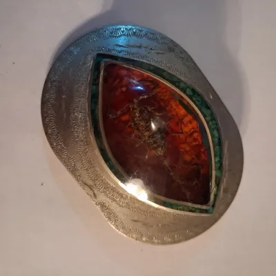 ENCASED SCORPIAN BELT BUCKLE BY WESTERN FLARE COLO SPRGS, CO