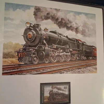 WORLD'S LEGENDARY STEAM LOCOMOTIVES COMMEMORATIVE STAMPS AND MATCHING ART PRINT