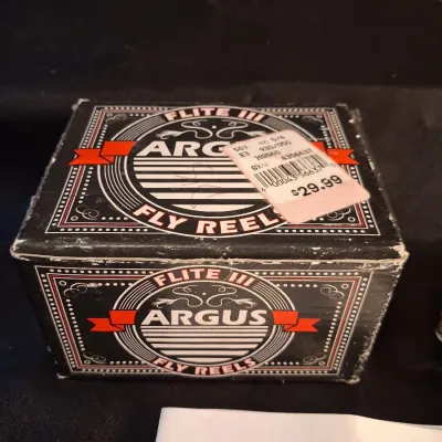 LIKE NEW ARGUS III FLY REEL W/BOX AND A PAIR OF TROUT SHAKERS