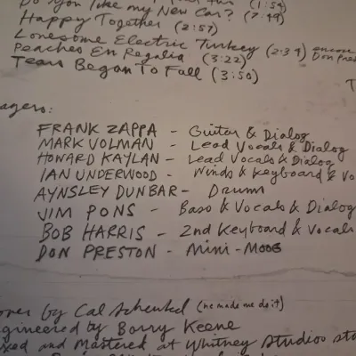 FRANK ZAPPA VINYL RECORDS