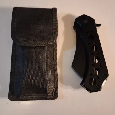 LARGE FOLDING KNIFE WITH NYLON CLIP ON SHEATH
