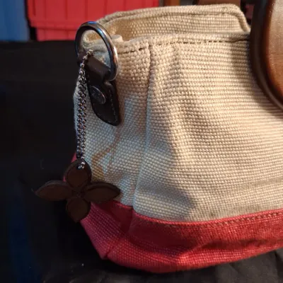 RELIC CANVAS HANDBAG WITH WOOD HANDLES
