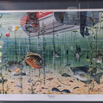 "PANFISHIN'" BY LES C. KOUBA SIGNED AND NUMBERED PRINT