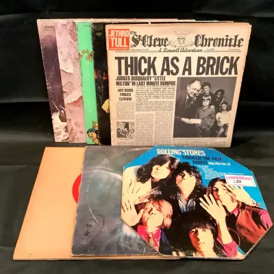 (8) Vinyl Records - Jethro Tull, Led Zeppelin, Rolling Stones And More