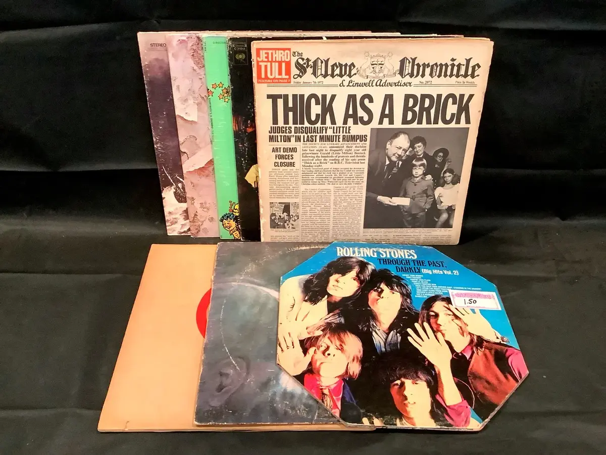 (8) Vinyl Records - Jethro Tull, Led Zeppelin, Rolling Stones And More