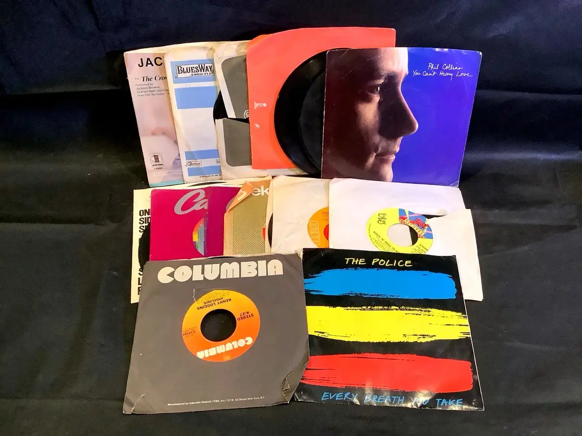(18) Assorted Vinyl 45's - The Police, Toto, Paul Simon, Jackson Browne & More!