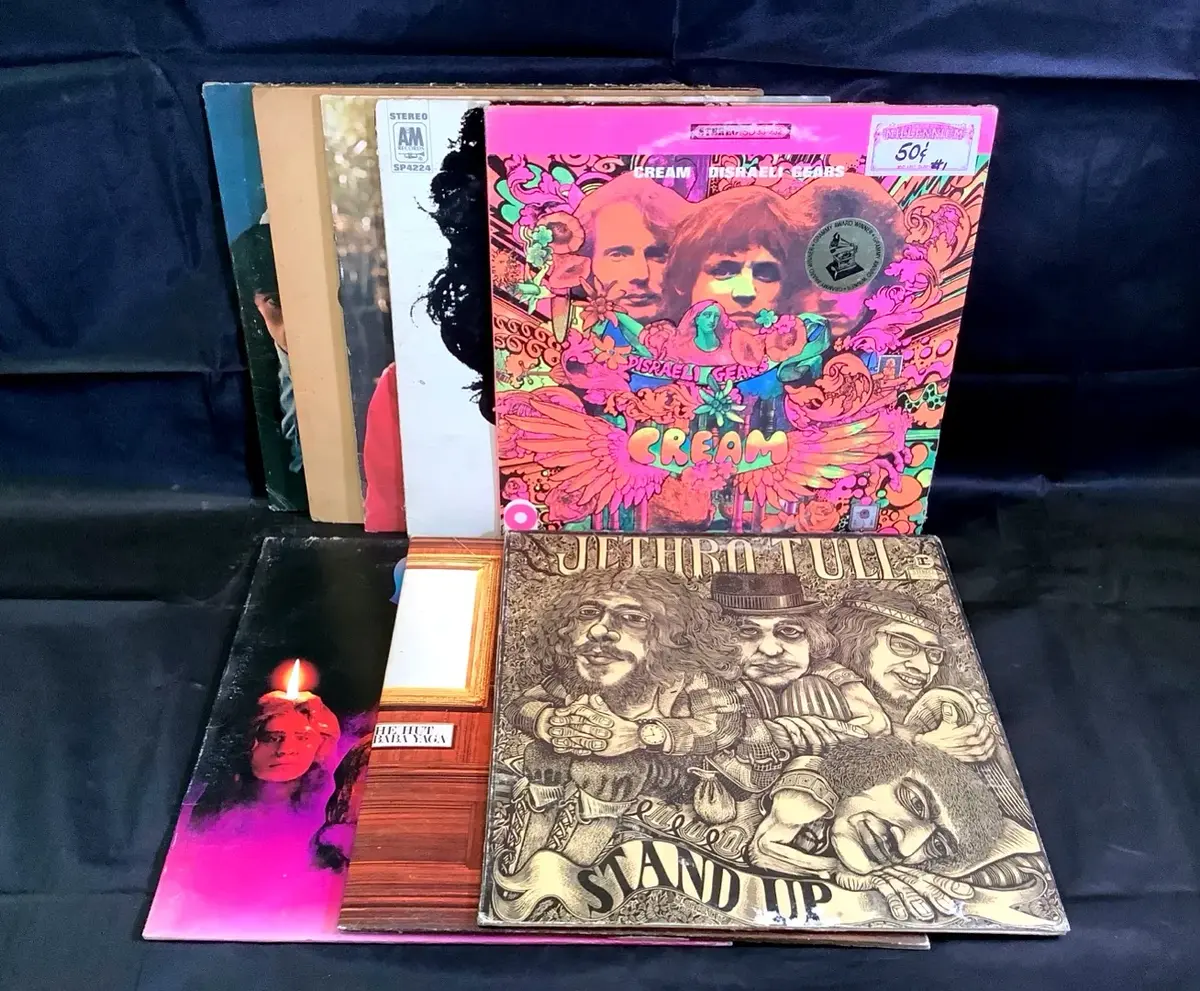 (8) Vinyl Records - Cream, Jethro Tull, Rolling Stones & More!