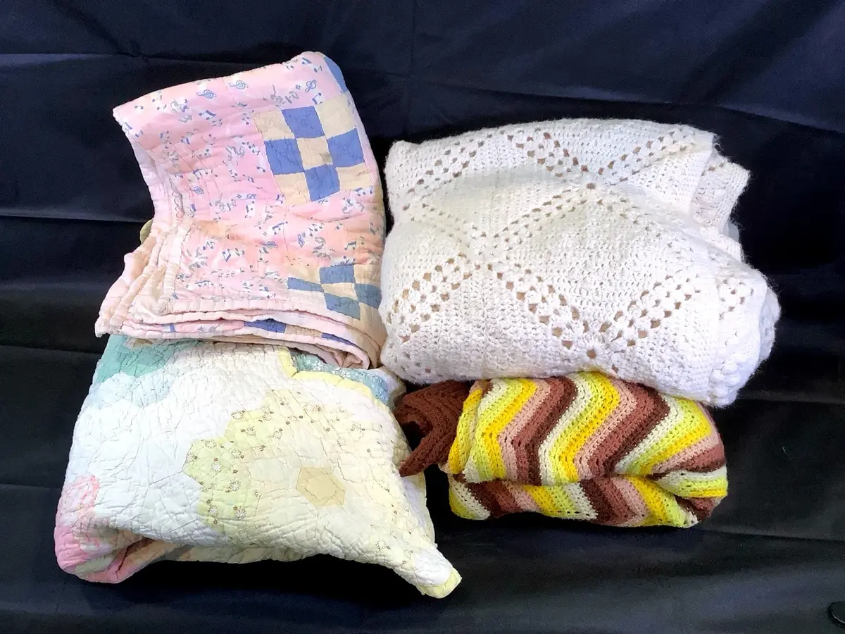 (4) Handmade Quilts And Afghans