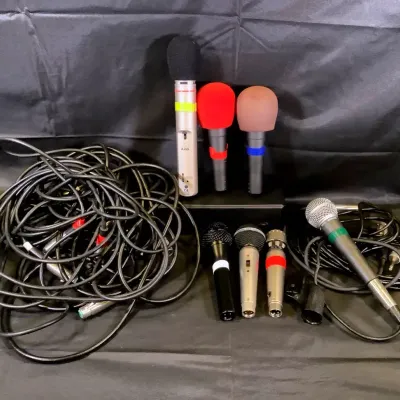 Pro Audio Microphone Lot: Audix OM2 Dynamic Mics, XLR Cables, Adapters