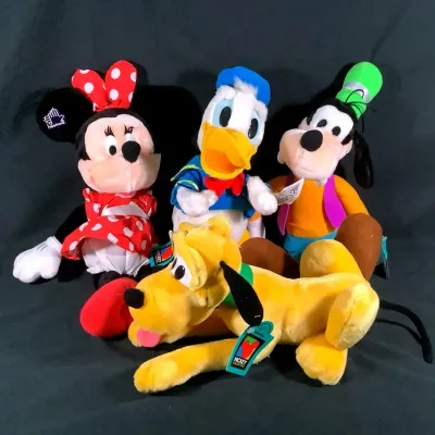 Vintage 1990s Disney Applause Mickey Unlimited Plush Set (Minnie, Donald, Goofy, Pluto)