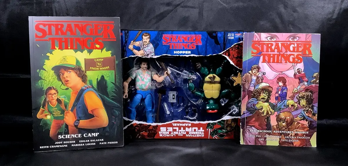 NIB Stranger Things/ Teenage Mutant Ninja Turtles Action Figures With Stranger Things Books