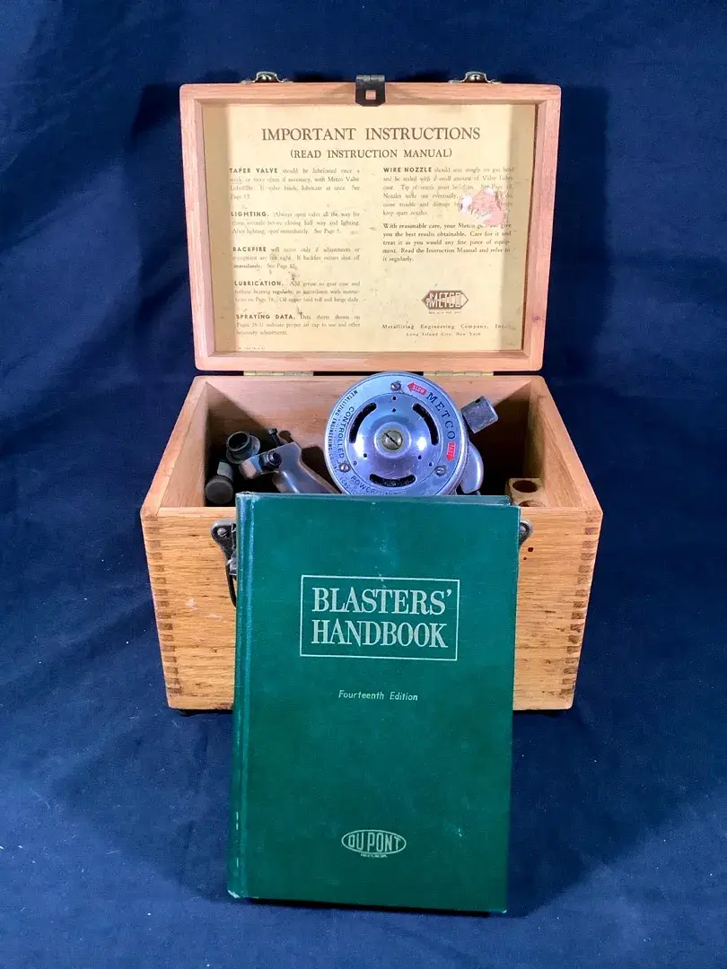 Vintage Metco Metal-Spraying Tool With Book