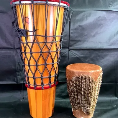 Ashiko Drum with Remo Weatherking Ebony Head & Vintage Hair-On Hide Drum (Pair)