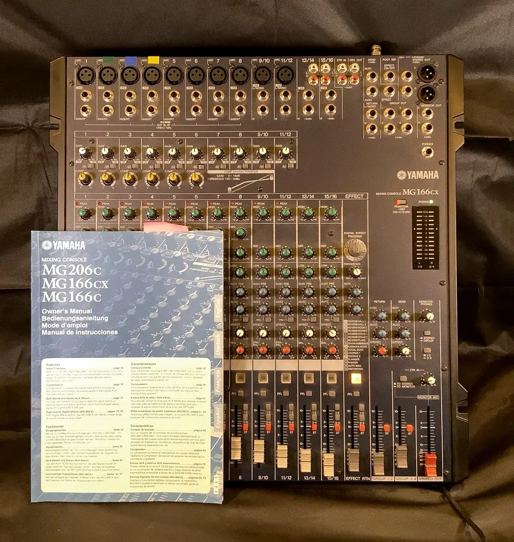 Yamaha MG166CX 16-Input Stereo Mixer w/ Compression FX Effects + Accessories