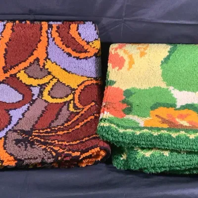 (2) Vintage Latch Hook Yarn Wall Art