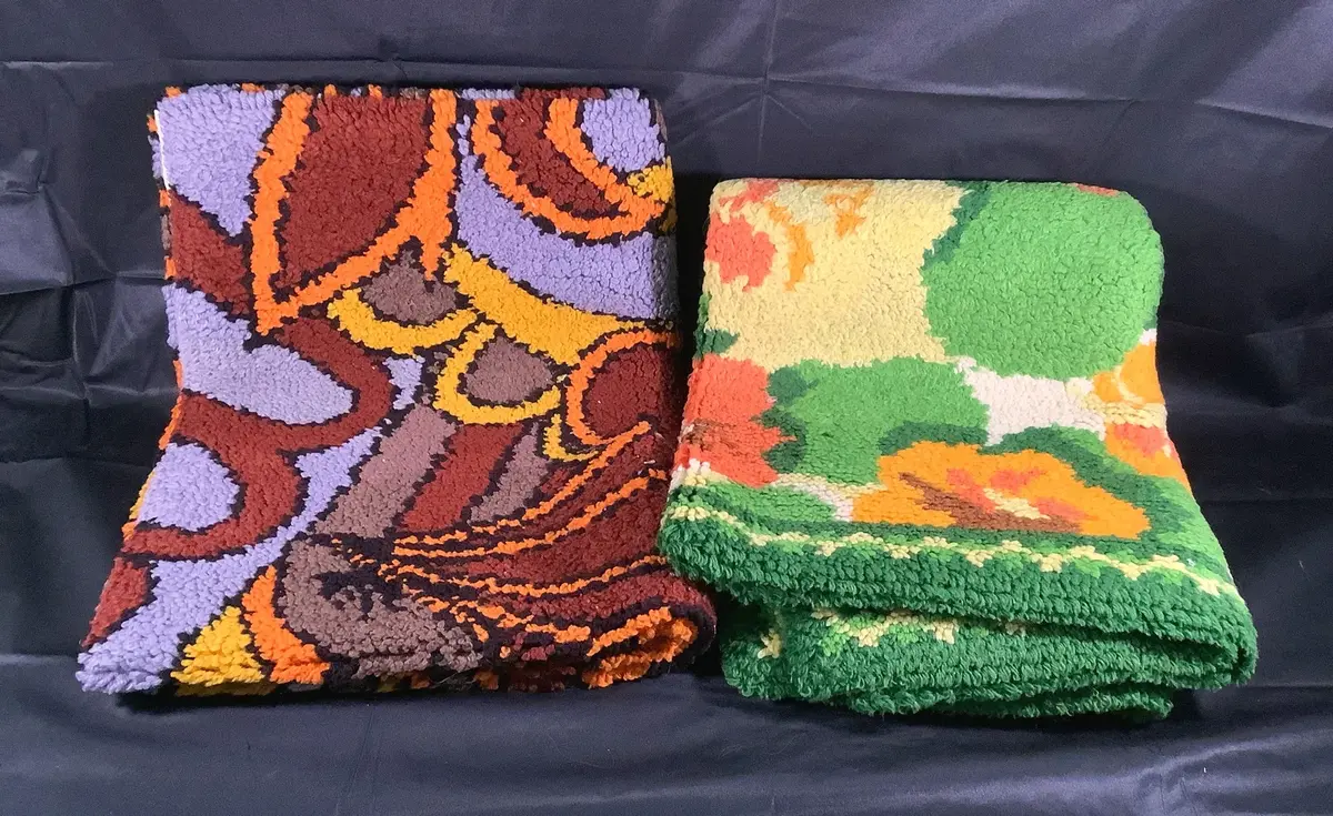 (2) Vintage Latch Hook Yarn Wall Art