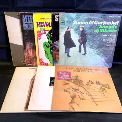 (8) Vinyl Records - Led Zeppelin, Bob Dylan, Rolling Stones & More!