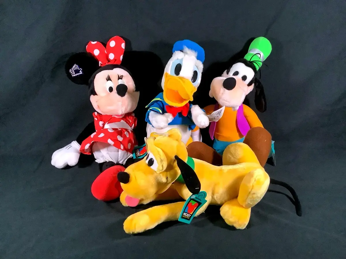 Vintage 1990s Disney Applause Mickey Unlimited Plush Set (Minnie, Donald, Goofy, Pluto)