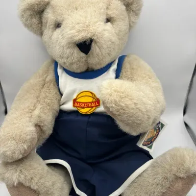 Vintage 1994 Vermont Teddy Bear In Knicks Basketball Outfit