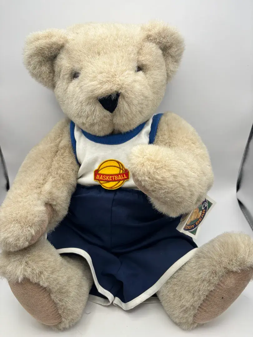 Vintage 1994 Vermont Teddy Bear In Knicks Basketball Outfit