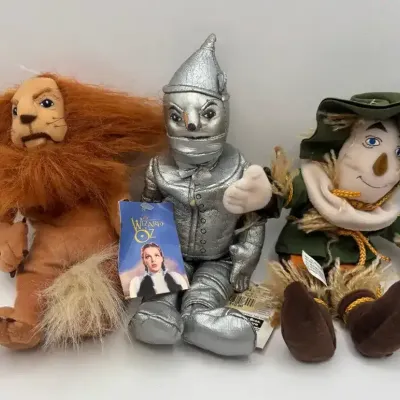Vintage Warner Brother Store Plush Scarecrow Tin Man And Lion Wizard Of Oz