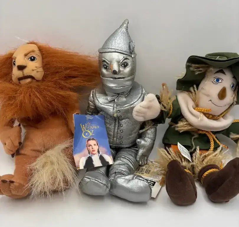Vintage Warner Brother Store Plush Scarecrow Tin Man And Lion Wizard Of Oz