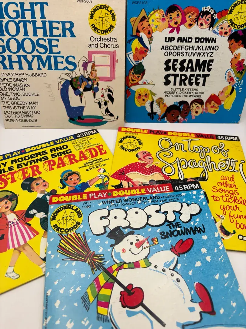 Vintage Wonderland Records Sesame Street Mother Goose Rhymes On Top Of Spaghetti Easter Parade Frost
